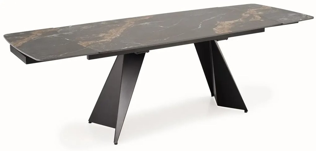 Stół rozkładany ARMANI 165(241)x90 czarny marmur/czarny HALMAR