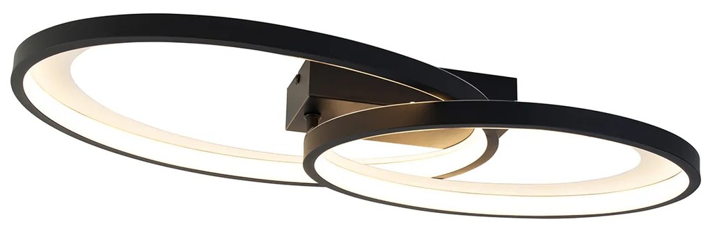Designerska lampa sufitowa czarna z wbudowanym LED - AlexandraDesignerski Oswietlenie wewnetrzne