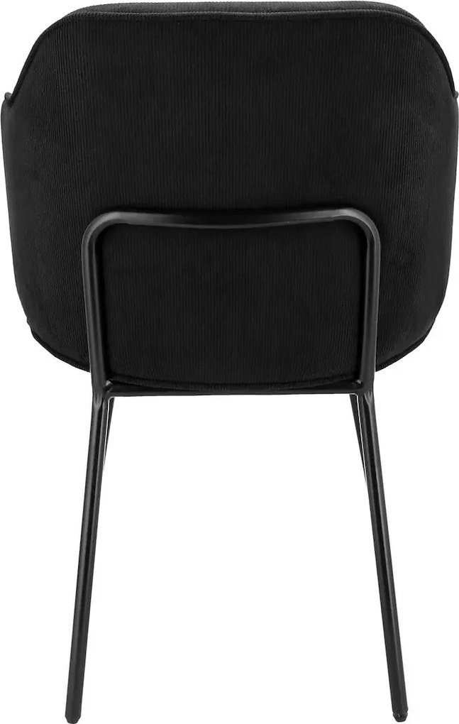 Czarne sztruksowe krzesło nowoczesne P2-P88