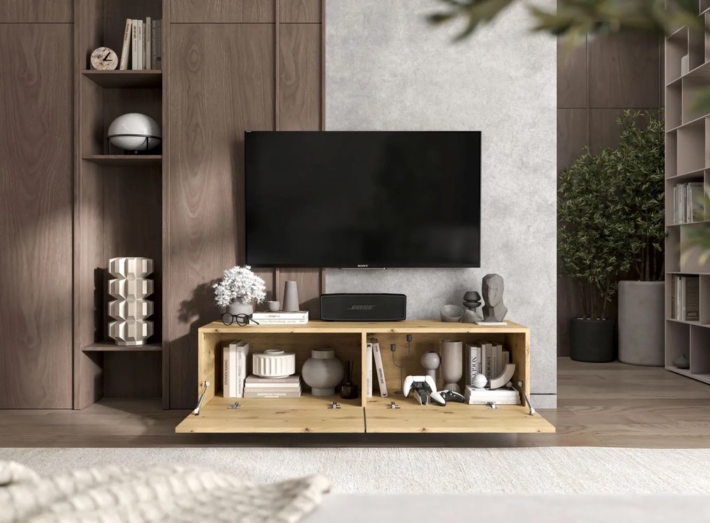 Dwudrzwiowa szafka RTV na cokole Enjoy dąb artisan