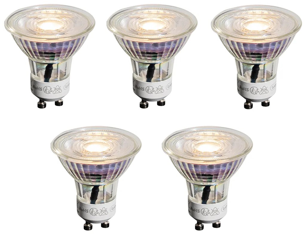 Zestaw 5 przezroczystych żarówek LED GU10 50mm 3.5W 330 lm 3000K