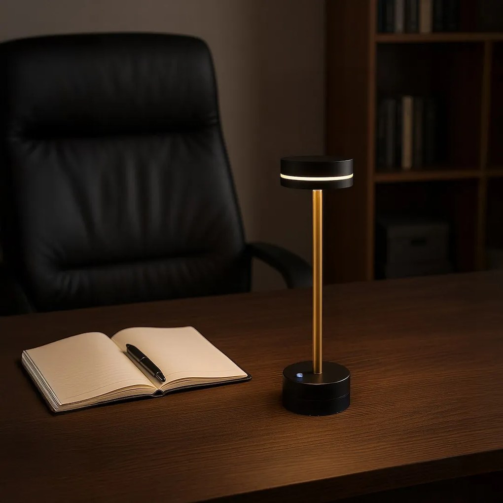 Lampka nocna czarna złota Sam 5W LED