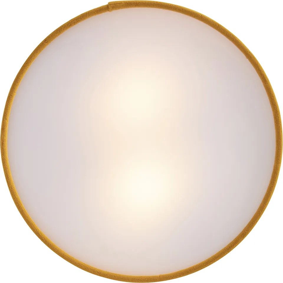 Nowoczesna lampa sufitowa żółta ze złotym wnętrzem 30 cm - Drum