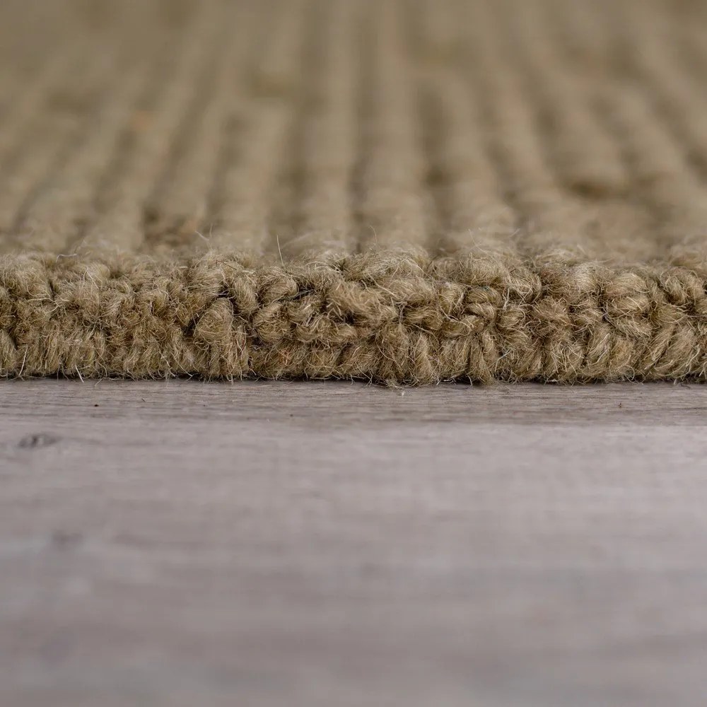 Wełniany dywan tkany ręcznie w kolorze khaki 120x170 cm Harris Boucle – Flair Rugs