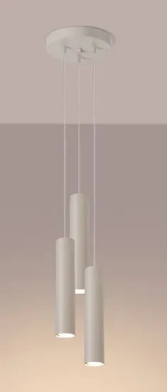Beżowa nowoczesna lampa wisząca z trzema tubami C7-H39