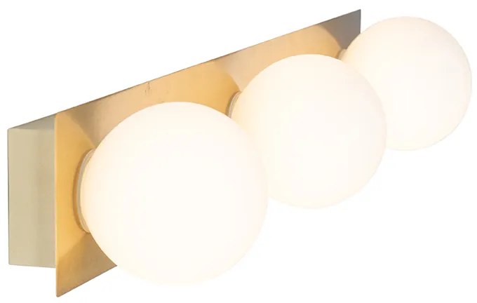 Nowoczesna lampa ścienna złota 48 cm IP44 3-światłowa - Cederic Nowoczesny Oswietlenie wewnetrzne
