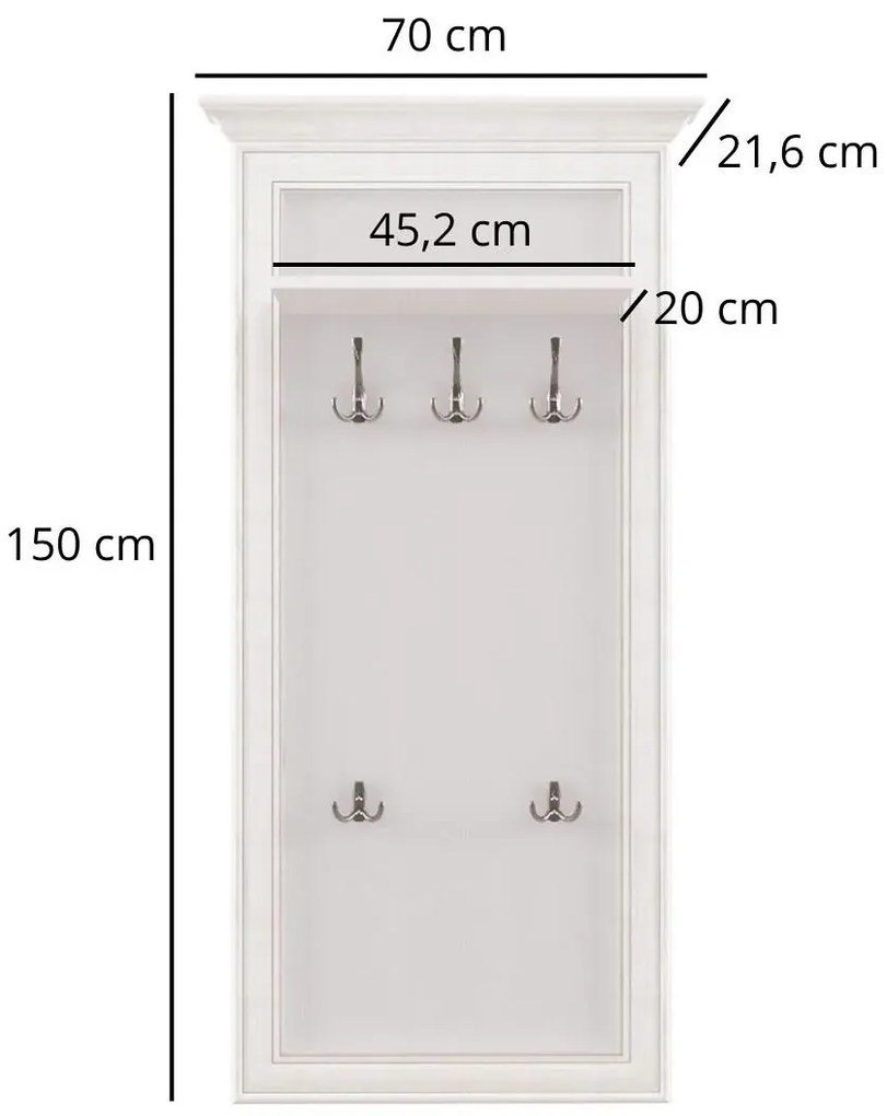 Wieszak ścienny do przedpokoju fineline crema W2-B83