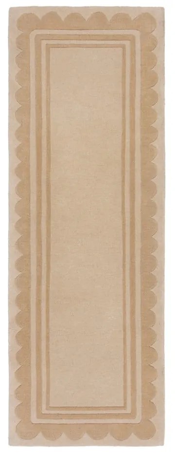 Naturalny wełniany chodnik tkany ręcznie 80x230 cm Lois Scallop – Flair Rugs