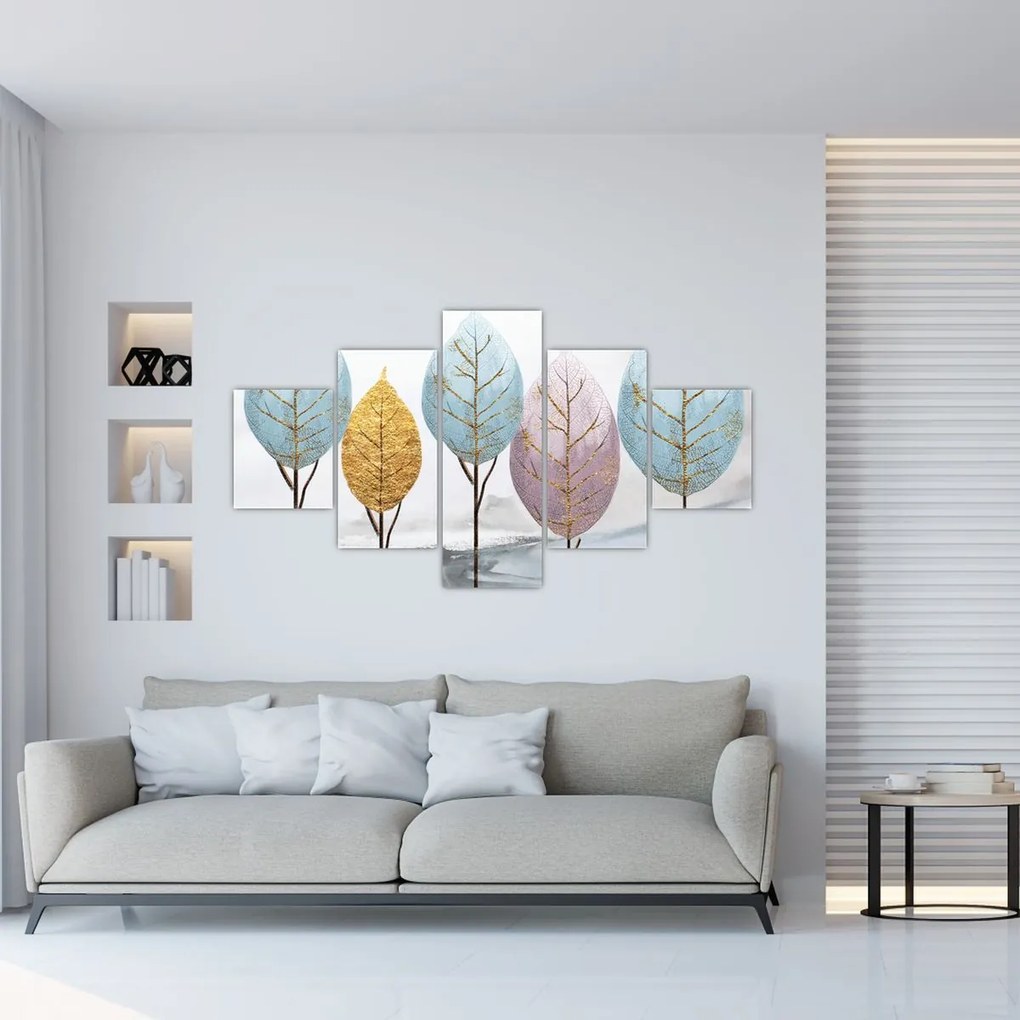 Obraz - Designowe drzewa (125x70 cm)