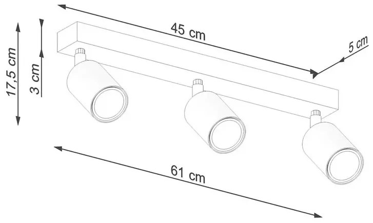 Biały potrójny plafon industrialny - 5X A385 T4-N51
