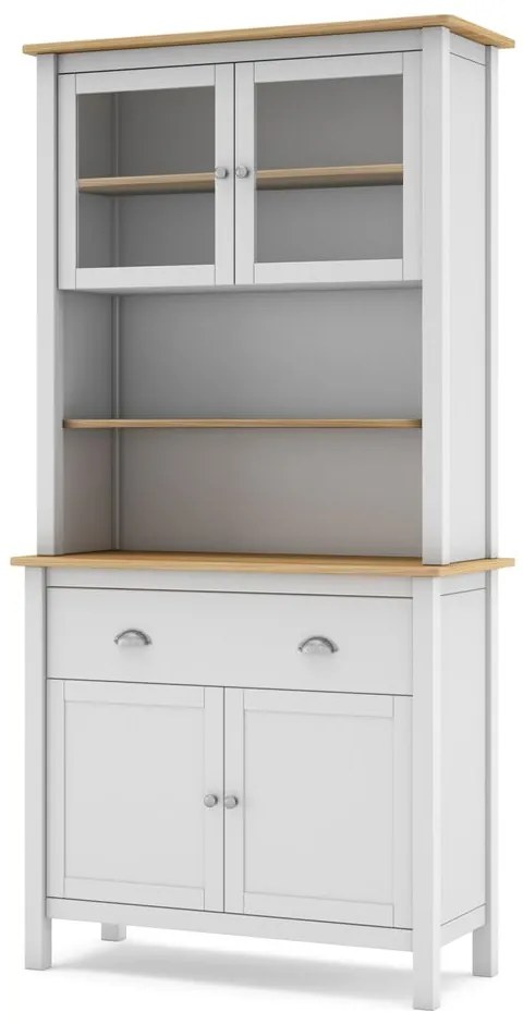 Biała witryna z litego drewna sosnowego 90x180,5 cm Misti – Marckeric
