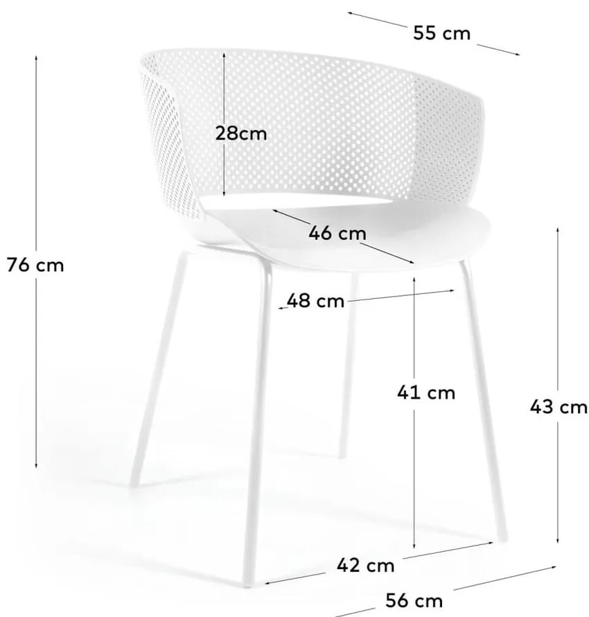 Białe metalowo-plastikowe krzesło ogrodowe Yeray – Kave Home