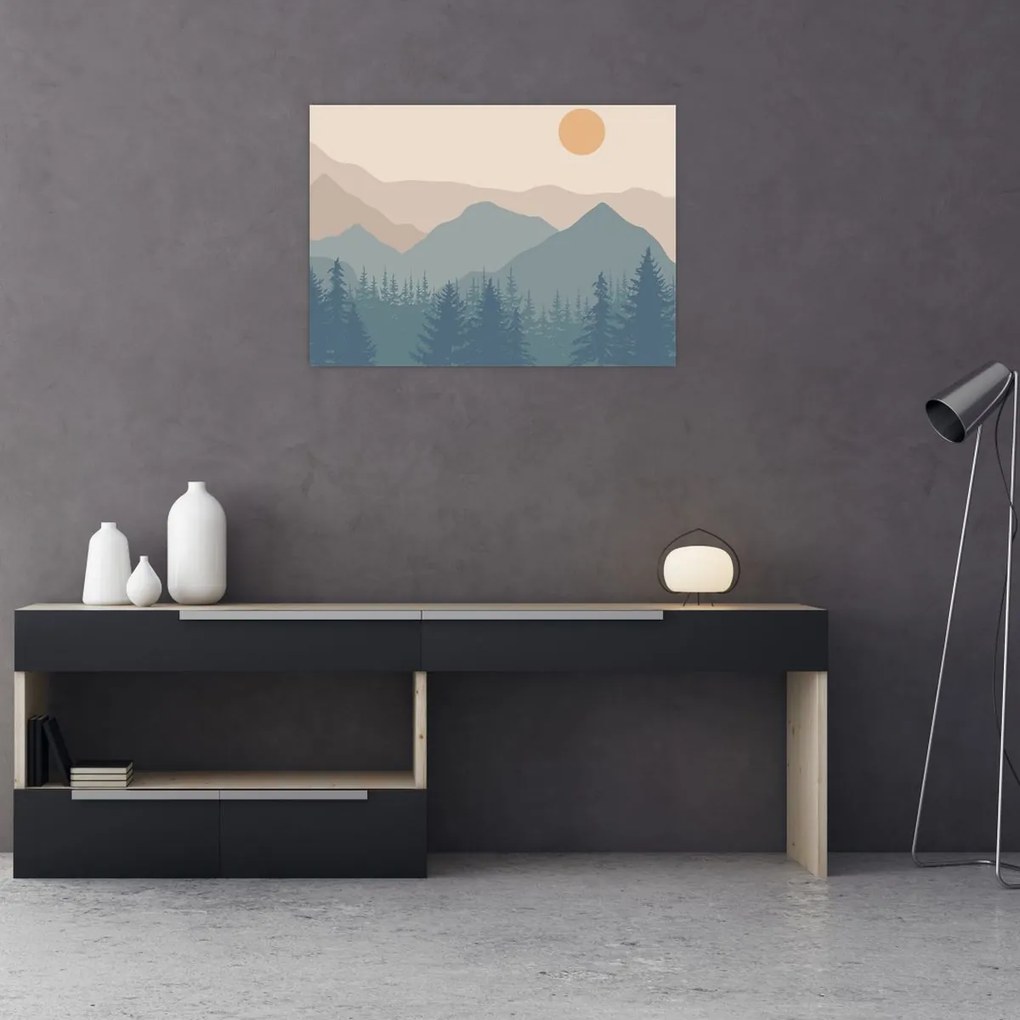 Obraz - Góry Turkusowe N⁰1 (70x50 cm)