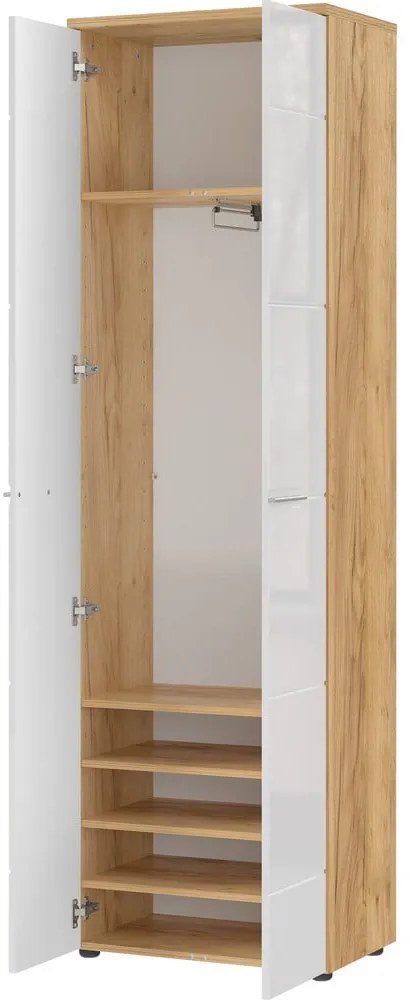 Biała szafa w dekorze dębu 60x198 cm Aledo – Germania