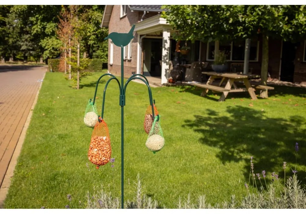 Ciemnozielony karmnik do wbicia w ziemię Esschert Design, wys. 148 cm