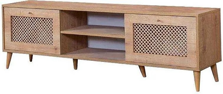 Stolik pod TV – 55 cm x 180 cm x 41 cm – Dąb – Płyta wiórowa i MDF