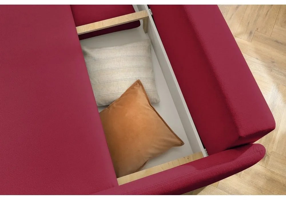 Bordowa rozkładana sofa 211 cm Marcel – Bobochic Paris
