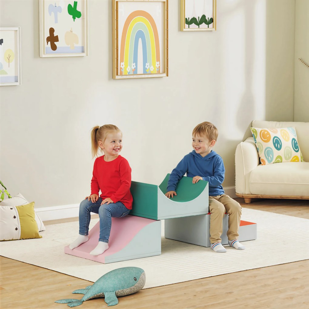 AIYAPLAY 3-częściowy zestaw do wspinania i czołgania dla dzieci, sztuczny nubuk, pianka, jasnoszary