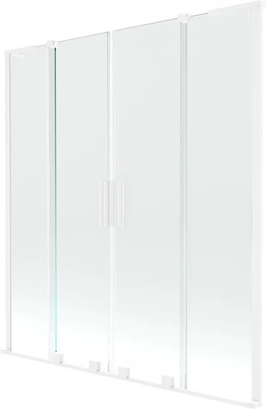 Mexen Velar L Duo parawan nawannowy 2-skrzydłowy rozsuwany 140 x 150 cm, transparent, biały - 896-140-003-02-20