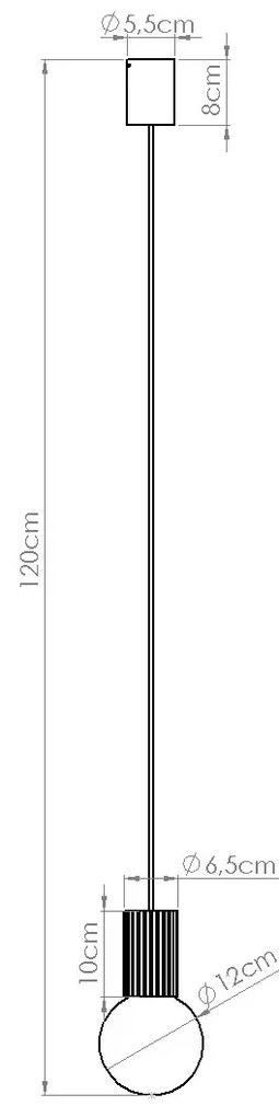 Lampa wisząca HALO 1 brzoskwiniowa ryflowana SOLLUX  LIGHTING