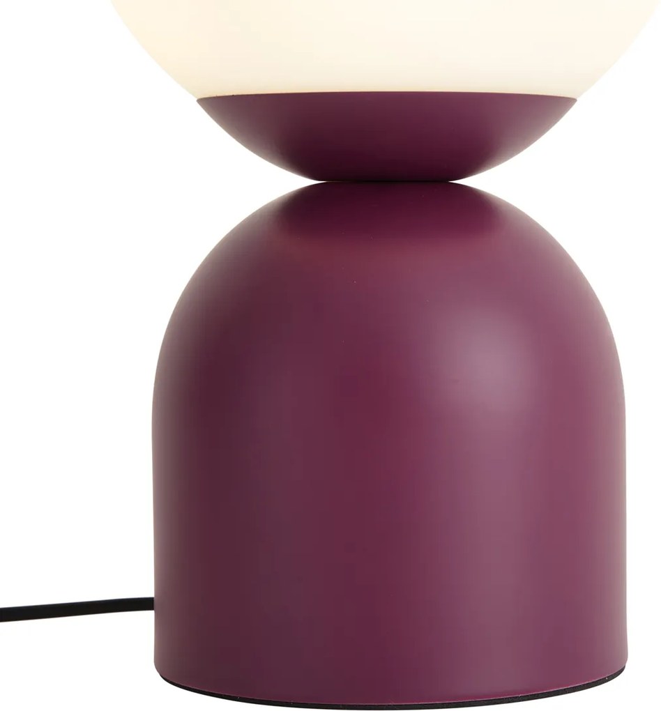 Lampa stołowa Hotel Chic fioletowa z opalowym szkłem - Pallon Trend