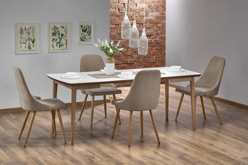 Rozkładany stół jadalniany NARPES w dekorze dąb lefkas 90(190)x80x75 cm