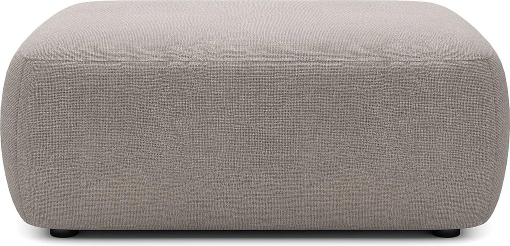 Pufa z teksturowanej tkaniny w kolorze taupe DAVISO