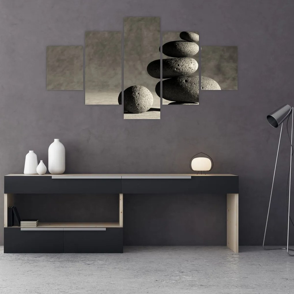 Obraz - Szare kamienie (125x70 cm)
