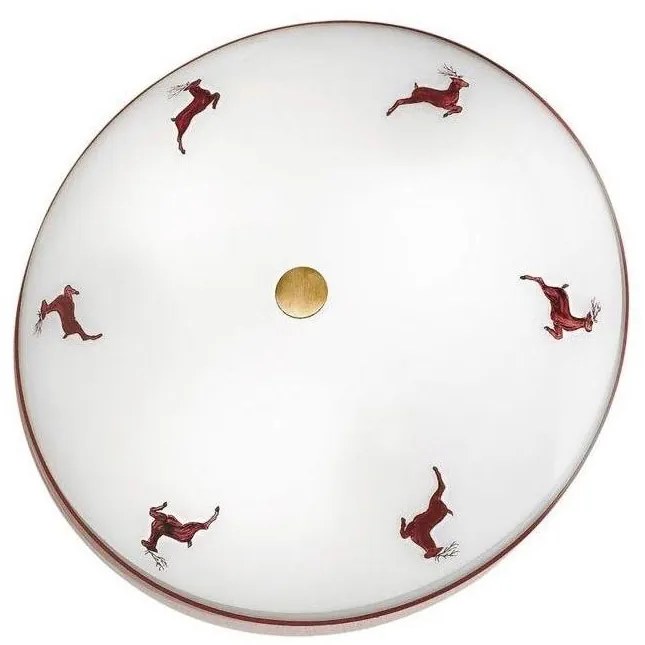 Kolarz 731.U12.4.103-Lampa sufitowa NONNA 2xE14/60W/230V Ø32 cm czerwony/mosiądz