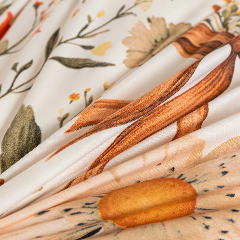 Poszewka na poduszkę z mikrofibry FLORAL RIBBON 45x45 cm, kremowy