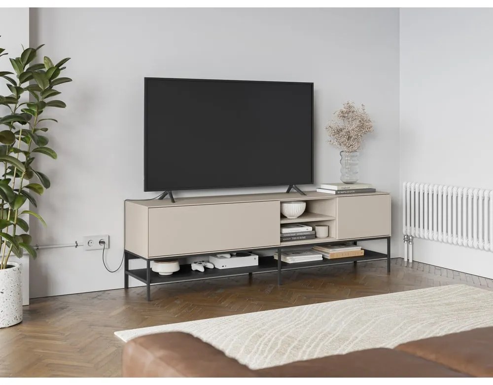 Kremowa szafka pod TV 180x55x35 cm Amira – Marckeric