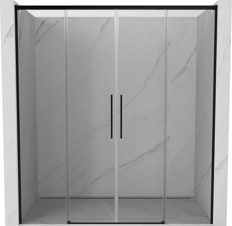 Mexen Rox Duo drzwi prysznicowe rozsuwane 170 cm, transparent, czarne - 8C2-170-002-70-00