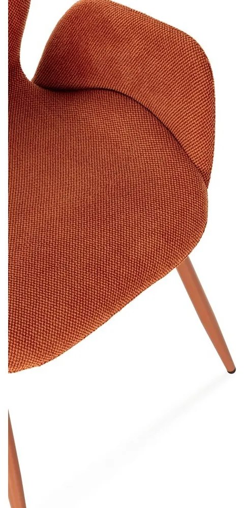 Tapicerowane fotele jadalniane zestaw 2 szt. w kolorze terakoty Ansu – Marckeric