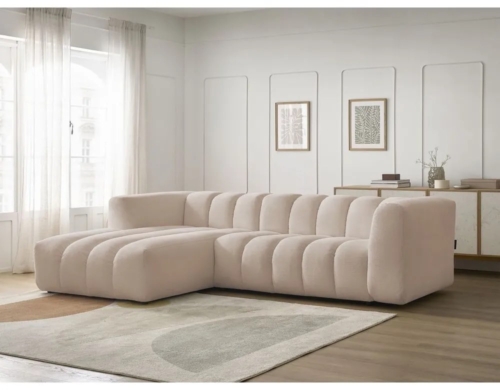 Beżowy narożnik (lewostronny/z szezlongiem) Talia – Bobochic Paris