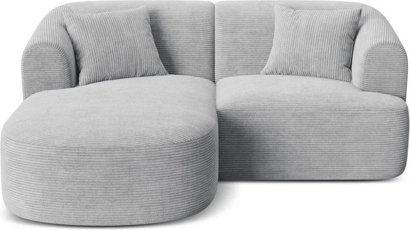 Jasnoszary sztruksowy narożnik (lewostronny/z szezlongiem) Campi – Cosmopolitan Design