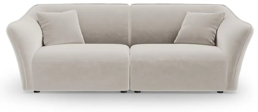 Beżowa aksamitna sofa 206 cm Tokyo – Cosmopolitan Design