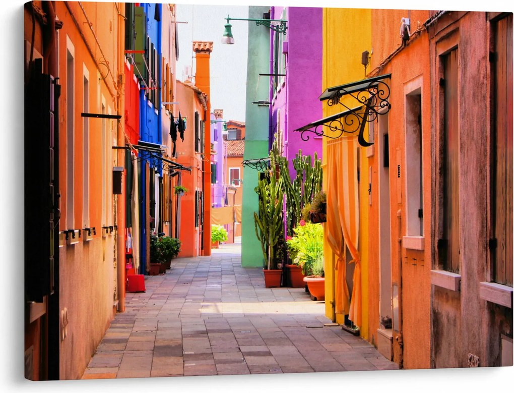 Obraz - Kolorowy dom w Burano, Wenecja (70x50 cm)