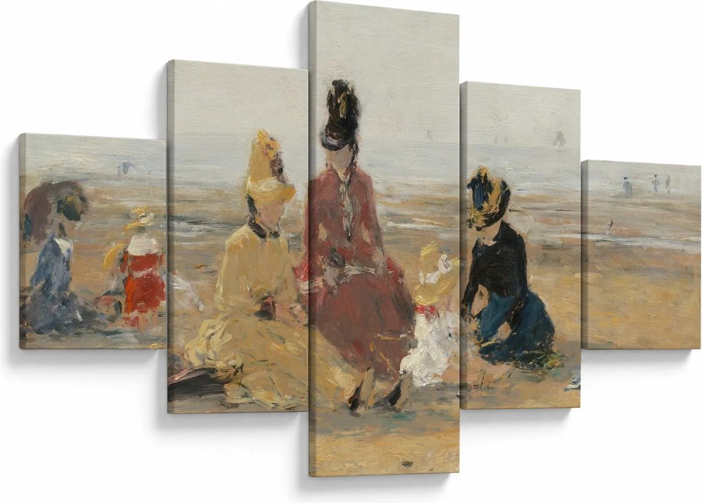 Obraz - Eugène Boudin, On the Beach, Trouville, reprodukcje (125x70 cm)
