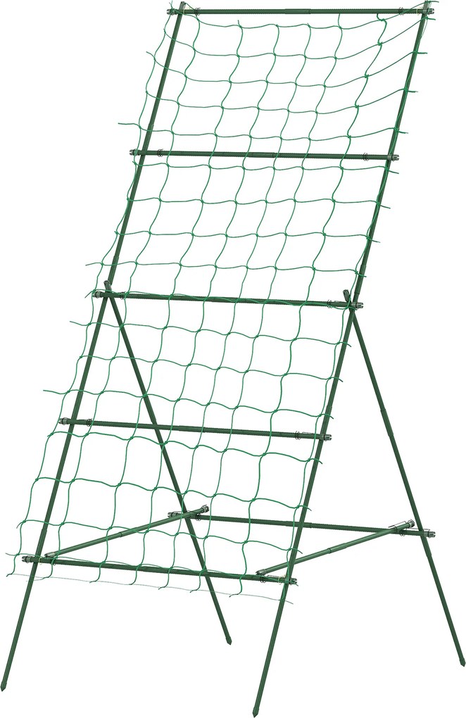 Outsunny Stalowa pergola do pnączy w kształcie A nie rdzewiejąca, do roślin pnących 101x133x227 cm, Zielona