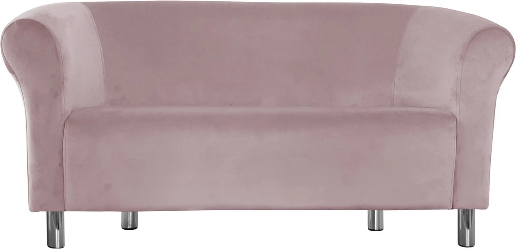 Sofa Milo tkanina Welur wygodna sofa tapicerowana do salonu i poczekalni : Kolor nogi - Chrom, Kolor tkaniny - VELVET - MG55, Typ tkaniny - Velvet, Wysokość nogi - 15 cm