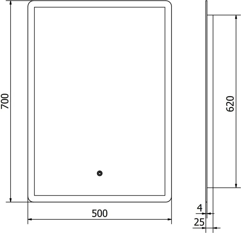Mexen Navia lustro łazienkowe podświetlane 50 x 70 cm, LED 6000K, antypara - 9803-050-070-611-00