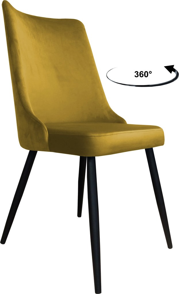 Krzesło Victor tkanina Welur noga metalowa krzesło tapicerowane premium : Kolor nogi - Czarna stożek, Kolor tkaniny - VELVET - MG15, Typ siedziska - Siedzisko obrotowe 360°