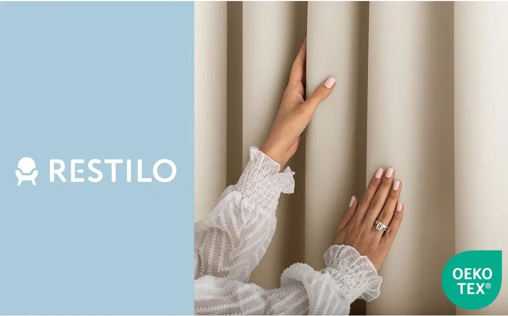 Kremowa zasłona częściowo zaciemniająca (dimout) 140x250 cm Carli Tie – Restilo