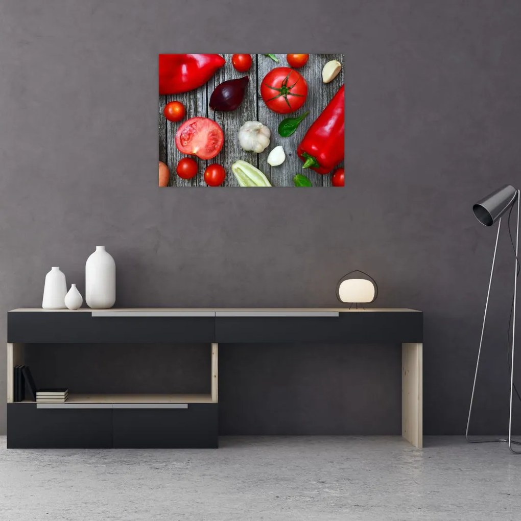 Obraz na szkle - warzywa (70x50 cm)