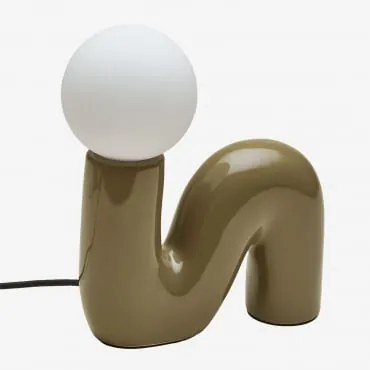 Lampa Stołowa Ceramiczna Z Kulą Szklaną Vireto A & Verde Army - Sklum
