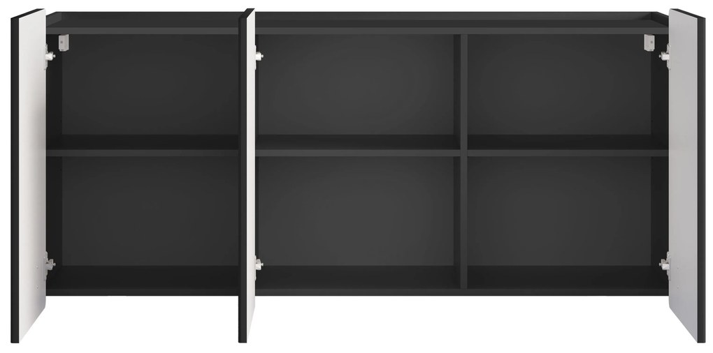 Komoda Malmi 150 cm wisząca - czarny mat / czarny