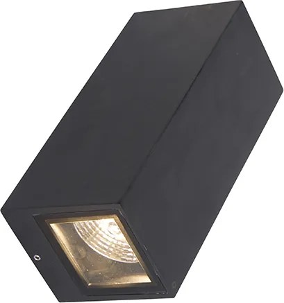 Nowoczesna lampa ścienna czarna 2-światłowa GU10 AR70 IP54 - Baleno