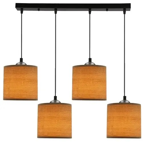 Orzechowa lampa wisząca z czterema kloszami V177 C5-L39