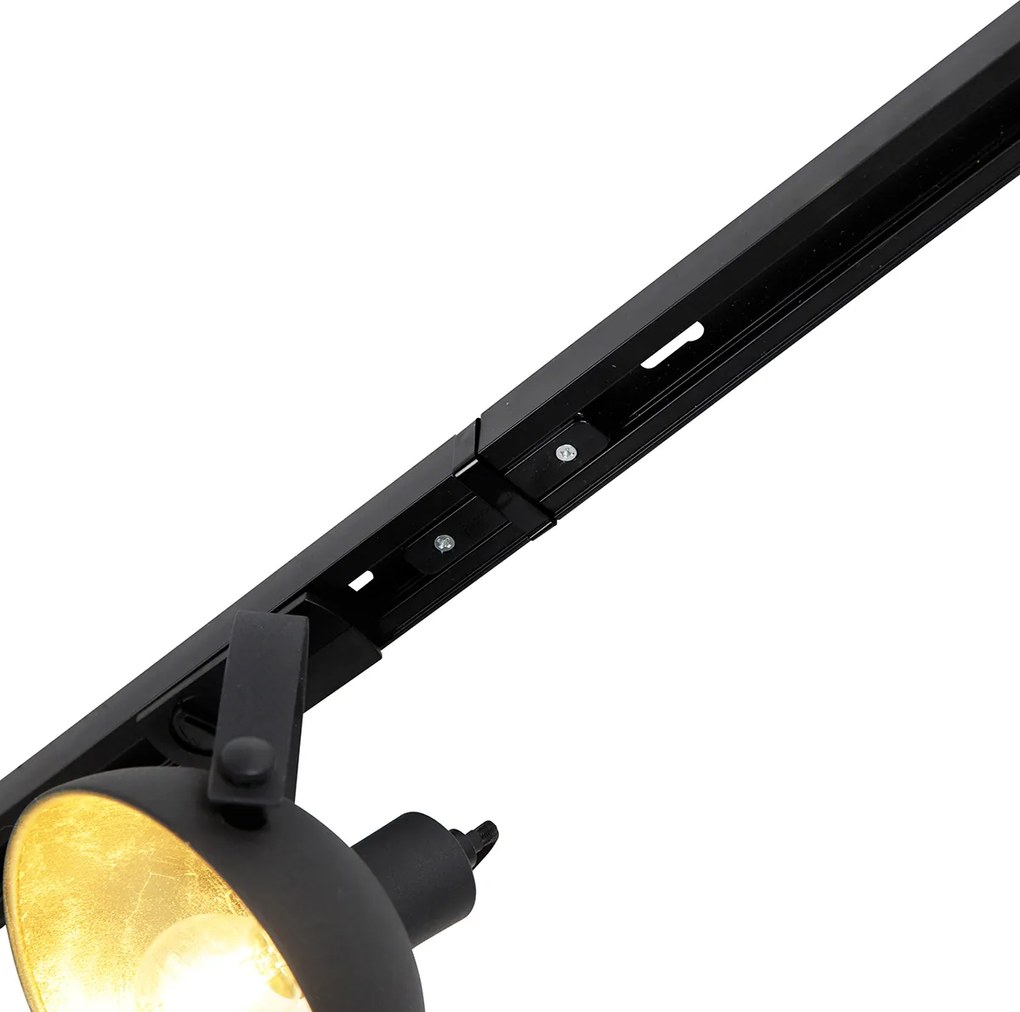 System szynowy jednofazowy z 3 regulowanymi czarnymi reflektorami - Magnax