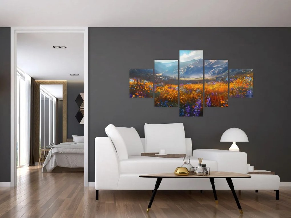 Obraz - Malowany górski krajobraz II. (125x70 cm)
